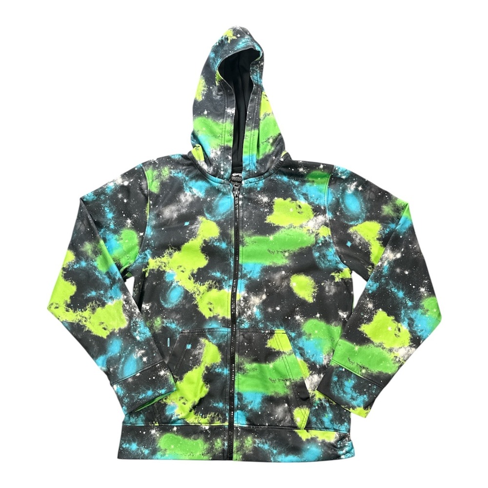 Nike SB‎ Kids XL Galaxy Print Zip Up Hoodie Boys Girls Space Neon